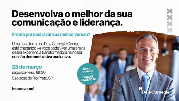 Imagem do Sessão Demonstrativa Dale Carnegie Course São José do Rio Preto