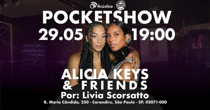 Imagem do SHOW | Alicia Keys & Friends por Livia Scorsatto No Espaço O Acústico Carandiru/SP | 29/05 | 19:00