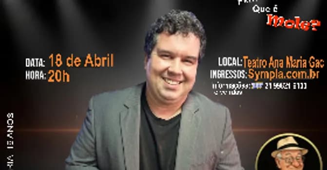 Imagem do show de stand up comedy com Miguel Marques da radio Tupi