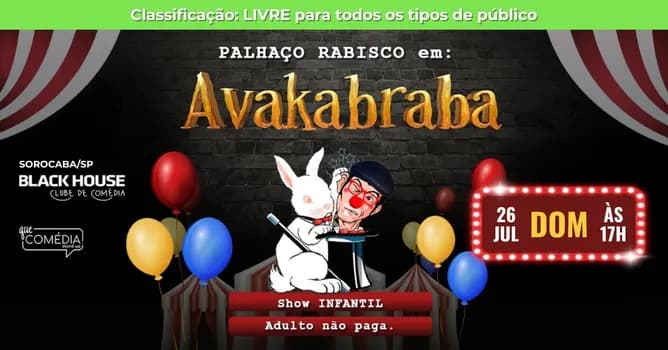 Imagem do SHOW INFANTIL com PALHAÇO RABISCO em AVAKABRABA - em Sorocaba