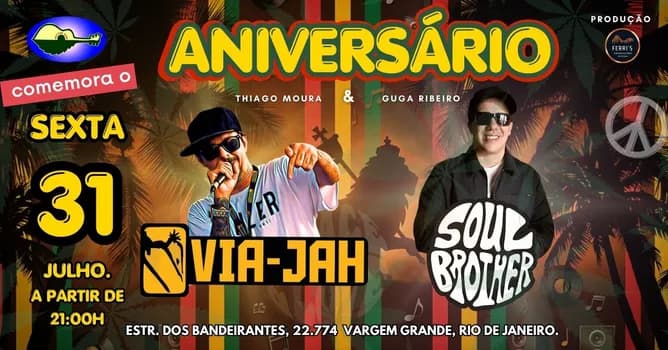 Imagem do Show Via-Jah Aniversario Thiago Via Jah e Guga Soul Brothers