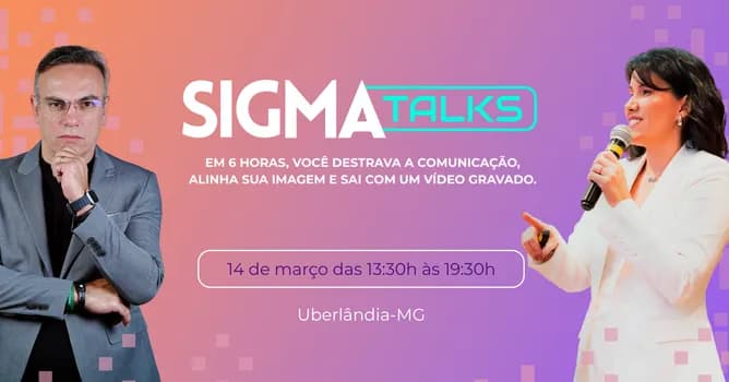 Imagem do Sigma Talks Edição 3: Voz, Imagem & Ação com Larissa Araújo e Fabiano Alves.