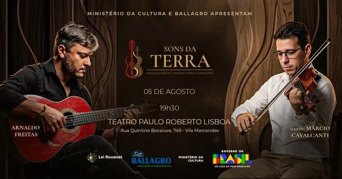 Imagem do Sons da Terra - Arnaldo Freitas e Maestro Marcio Cavalcanti - Show Presidente Prudente