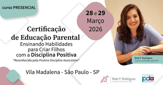 Imagem do SP TPDP MAR26 Certificação Internacional Educador Parental em Disciplina Positiva