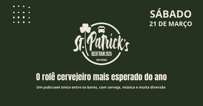 Imagem do ST. PATRICK´S BEER TOUR 2026 / PASSAPORTE BARES 2026