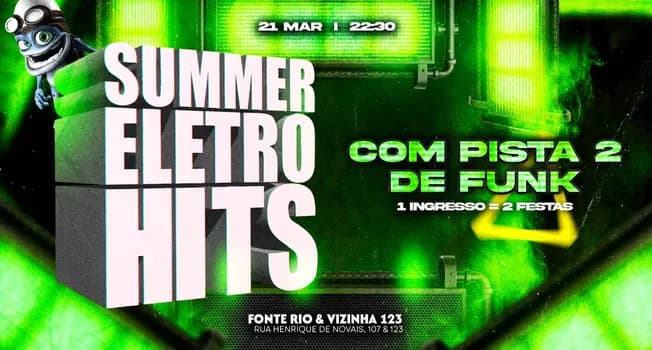 Imagem do SUMMER ELETROHITS | A festa OFICIAL dos anos 2000! | 2 PISTAS | SUMMER na Pista 1 e FUNK na pista 2.