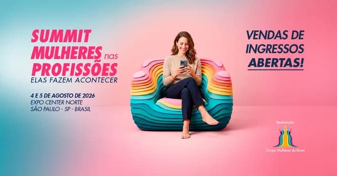 Imagem do Summit Mulheres nas Profissões 2026 | Elas Fazem Acontecer