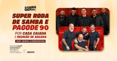 SUPER RODA DE SAMBA E PAGODE 90 POR CASA CAIADA E REUNIÃO DE BACANA NO ALMA CAMPINAS | 23.07 em Campinas