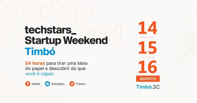 Imagem do Techstars Startup Weekend Timbó 2026