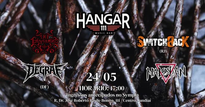 Imagem do The Emysaries, Switchback (RJ), Degraf (DF) e Malorian no Hangar 111 - Jundiaí