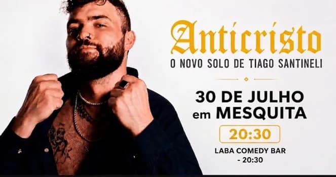 Imagem do Tiago Santineli em "Anticristo" - Nova data 30/07