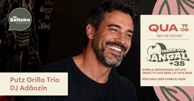 Imagem do TINDER DO JÂNGAL 35+ ESPECIAL SÔ SOLTEIROS 19/08