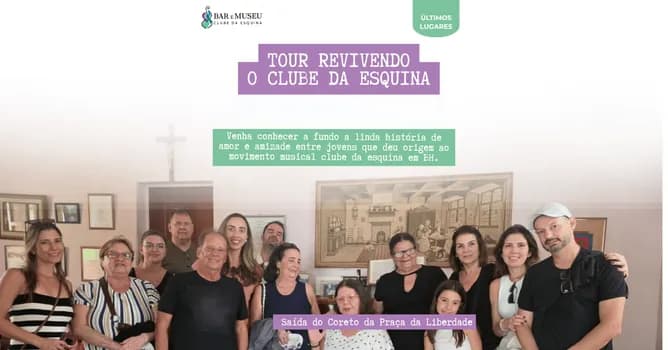 Imagem do Tour Revivendo o Clube da Esquina - Saída do Coreto da Praça da Liberdade - 4/4 Sábado 8Hs