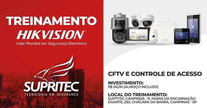 Imagem do TREINAMENTO CFTV E CONTROLE DE ACESSO - HIKVISION 23/03/2026