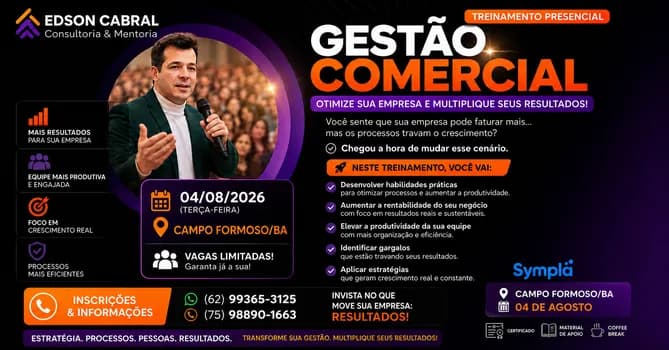 Imagem do Treinamento em Gestão Comercial - Seu NEGÓCIO em outro Nível.