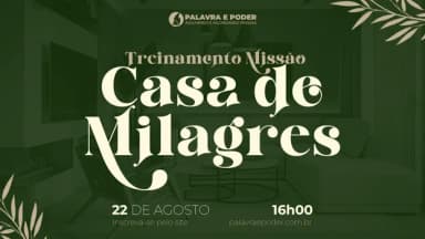 Treinamento Missão Casa de Milagres em Boa Esperança