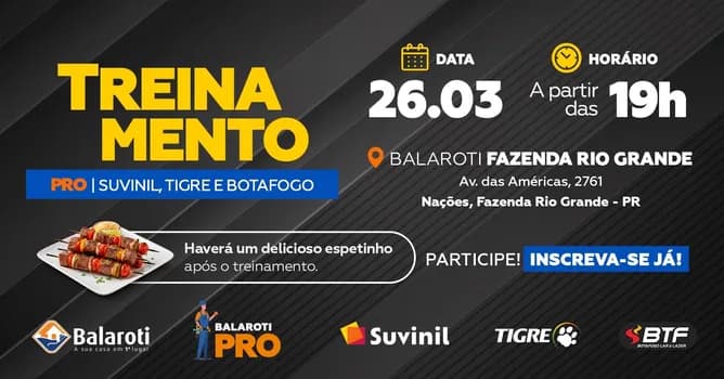 Imagem do Treinamento Suvinil, Tigre e Botafogo - Balaroti Fazenda Rio Grande
