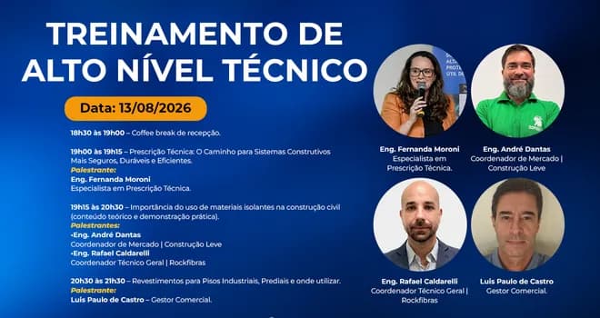 Imagem do Treinamento técnico sobre sistemas construtivos, isolamento e revestimentos