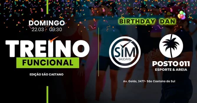 Imagem do TREINO FUNCIONAL EDIÇÃO ESPECIAL NIVER DO DAN ( POSTO 011 )