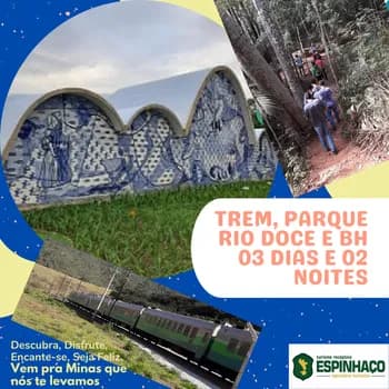 Trem, Parque Rio Doce e BH 03 dias e 02 noites em Marliéria
