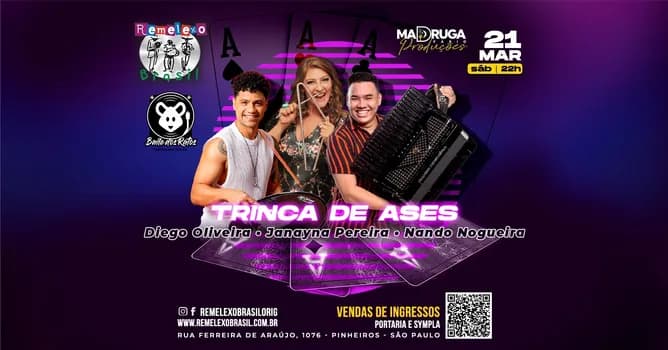 Imagem do TRINCA DE ASES - DIEGO OLIVEIRA - JANAYNA PEREIRA - NANDO NOGUEIRA e BAILE DOS RATOS