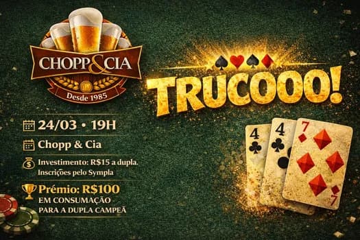 Imagem do Trucooooo! Noite de Campeonato de Truco no Chopp & Cia