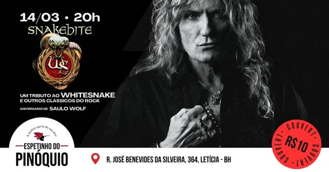 Imagem do Um tributo ao Whitesnake e mais... Aniversário de Saulo Wolf