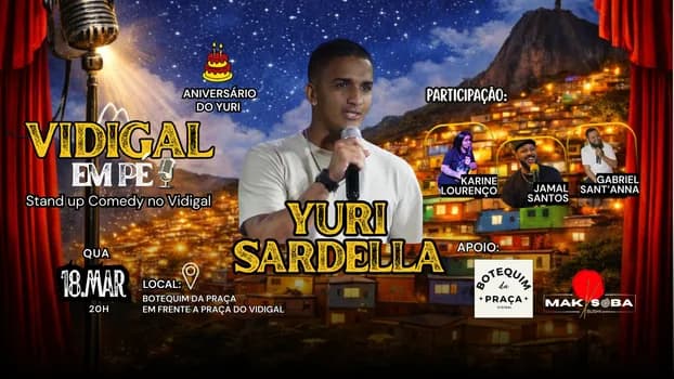 Imagem do VIDIGAL EM PÉ - Stand up Comedy no Vidigal, com Yuri Sardella