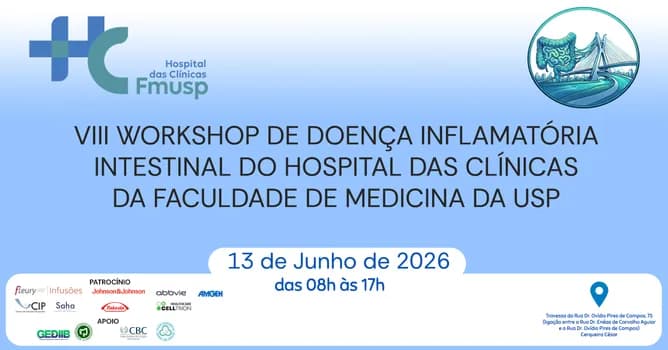 Imagem do VIII WORKSHOP DE DOENÇA INFLAMATÓRIA INTESTINAL DO HOSPITAL DAS CLÍNICAS DA USP-HCFMUSP