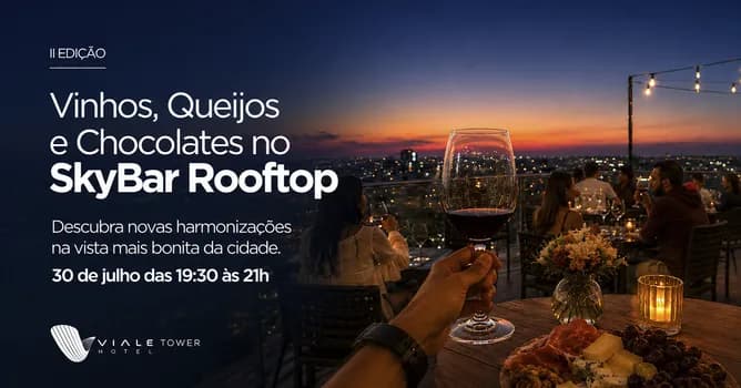 Imagem do Vinhos, Queijos e Chocolates | Degustação no Sky Bar Rooftop
