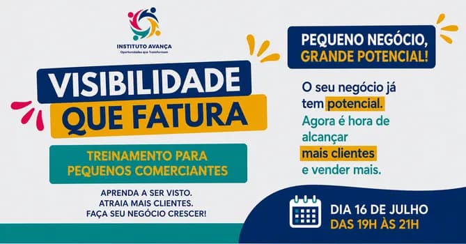 Imagem do VISIBILIDADE QUE FATURA - TREINAMENTO PARA PEQUENOS COMERCIANTES