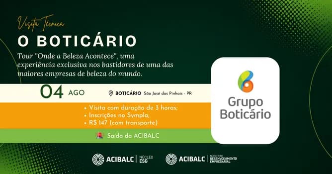 Imagem do Visita Técnica Grupo Boticário - Tour onde a beleza acontece