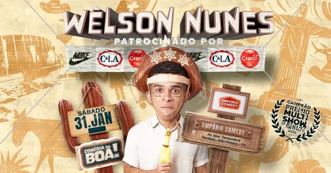 Imagem do WÊLSON NUNES - STAND UP COMEDY EM JOÃO PESSOA (SESSÃO EXTRA 18:00)