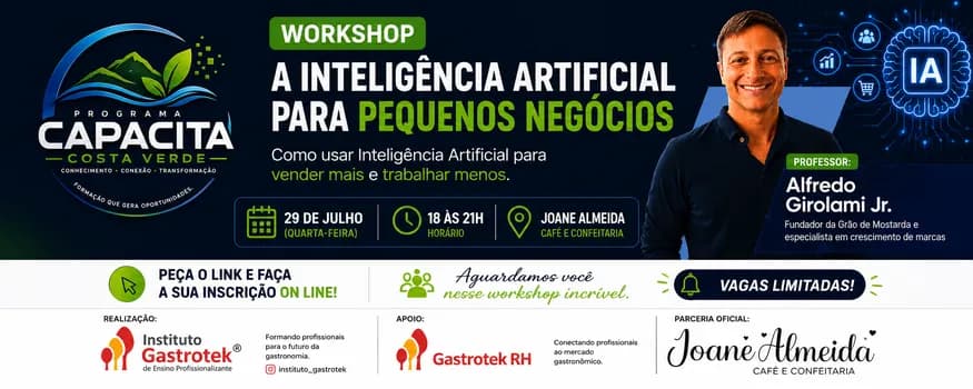 Imagem do Workshop: A Inteligência Artificial para Pequenos Negócios.