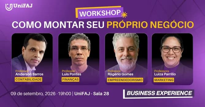 Imagem do WORKSHOP: COMO MONTAR SEU PRÓPRIO NEGÓCIO