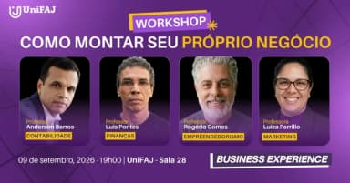 WORKSHOP: COMO MONTAR SEU PRÓPRIO NEGÓCIO em Jaguariúna
