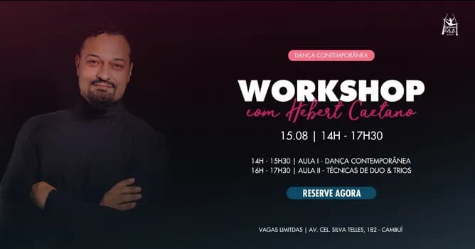 Imagem do WORKSHOP DE DANÇA CONTEMPORÂNEA COM HEBERT CAETANO