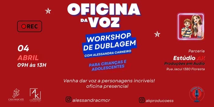 Imagem do Workshop de Dublagem Presencial - Para Crianças e Adolescentes