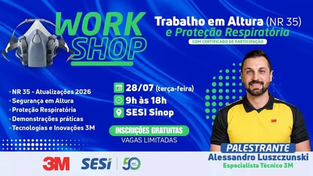 Imagem do Workshop de Trabalho em Altura (NR-35) e Proteção Respiratória
