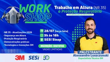 Workshop de Trabalho em Altura (NR-35) e Proteção Respiratória em Sinop