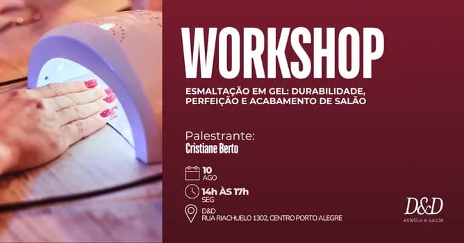 Imagem do Workshop Esmaltação em Gel: Durabilidade, Perfeição e Acabamento de Salão
