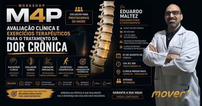 Imagem do Workshop M4P | Avaliação Clínica, Exercícios Terapêuticos e Miofasciais para Dor Crônica
