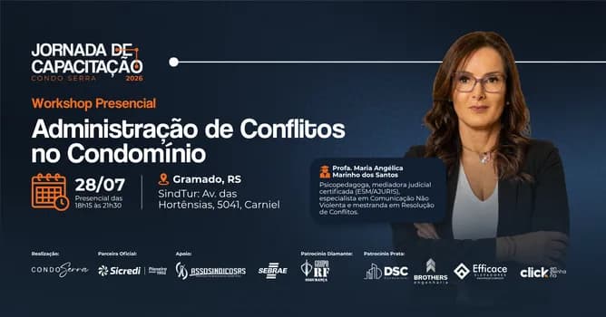 Imagem do Workshop presencial: Administração Conflitos no Condomínio - Jornada de Capacitação Condo Serra 2026