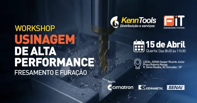 Imagem do Workshop Usinagem de Alta Performance: Fresamento e Furação