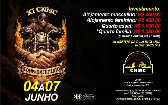 Imagem do XI CONGRESSO NACIONAL DE MOTOCICLISTAS CRISTÃOS 2026