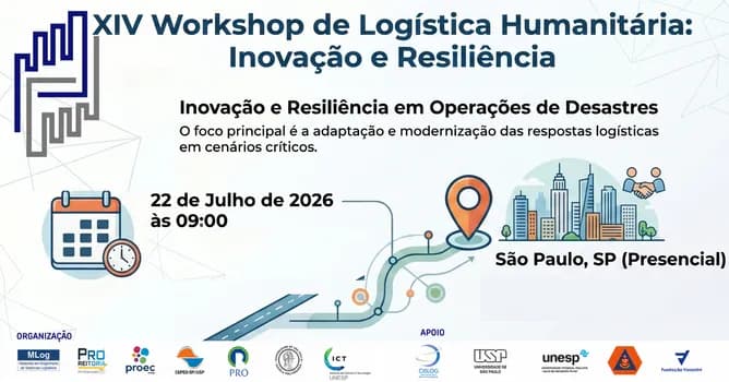 Imagem do XIV Workshop de Logística Humanitária - Inovação e Resiliência em Operações de Desastres