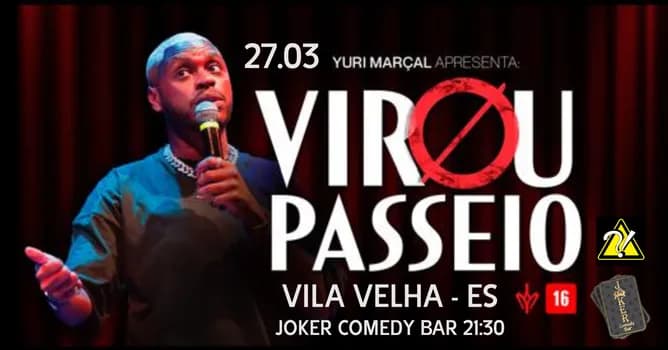 Imagem do Yuri Marçal - Virou Passeio - Sexta 27 de Março às 21:30 - Joker Comedy Bar Vila Velha - ES